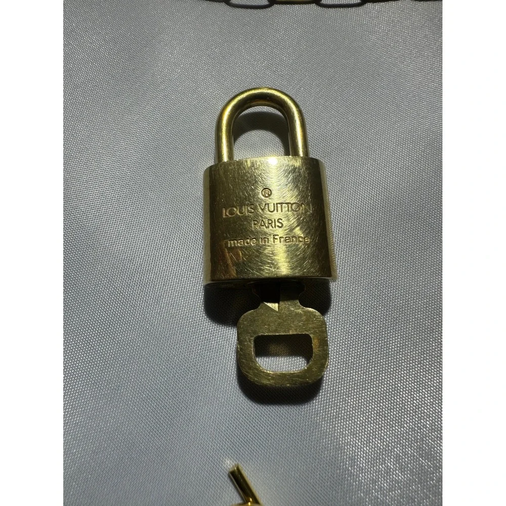Louis Vuitton Gold Padlock and Key 316 with Paperclip Chain Necklace Set